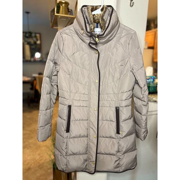 Cole Haan Women's Hidden Hood Puffer Coat in Cashew Size Small 2-6 MSRP $298 - Picture 4 of 10